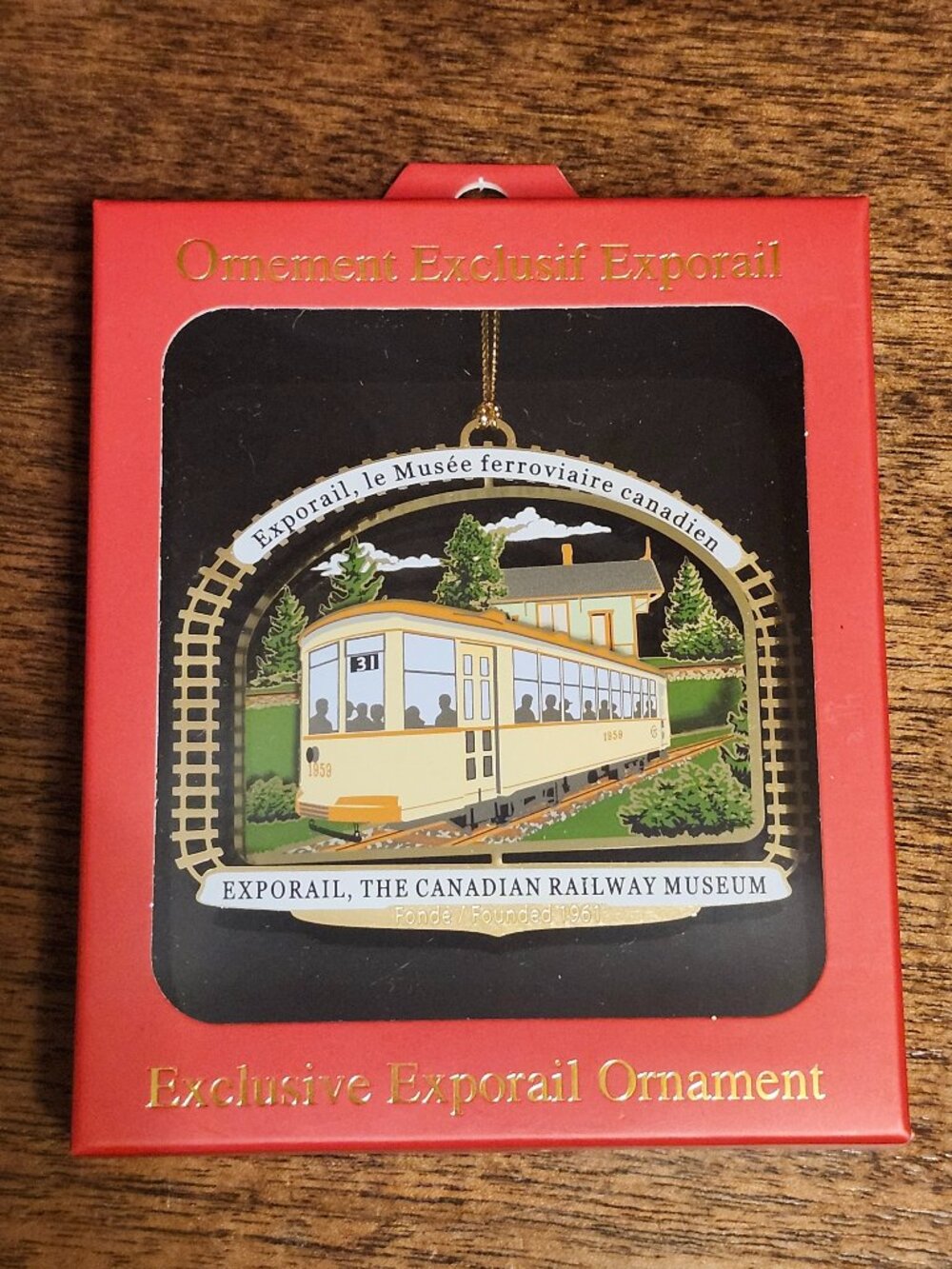 EXPORAIL Christmas Ornament BNIP The Canadian Railway Museum Trolly